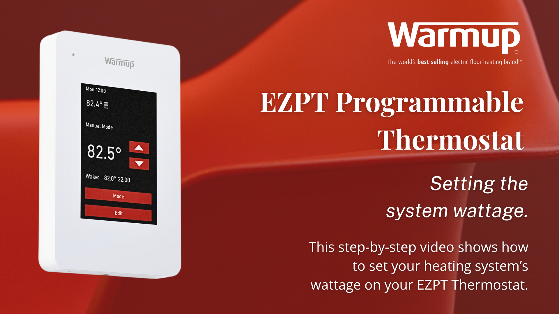 how to set the system wattage on a Warmup EZPT Programmable Thermostat