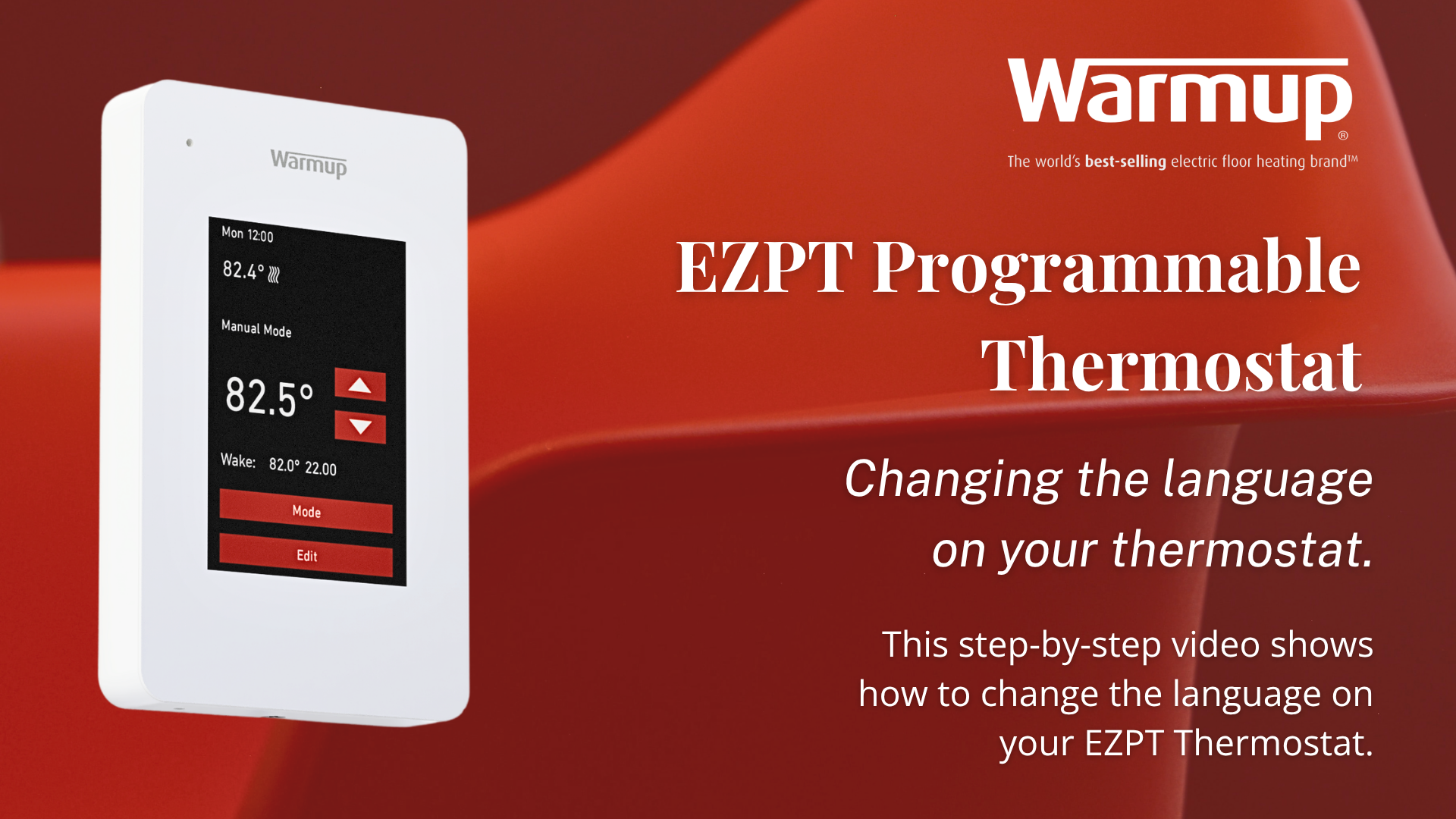 how to change the language on a Warmup EZPT Programmable Thermostat