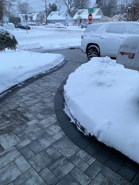 driveway path with snow