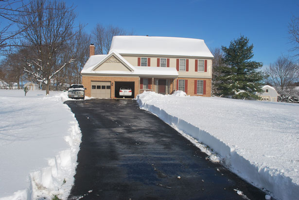Alt text: a heated driveway that is clear of snow
