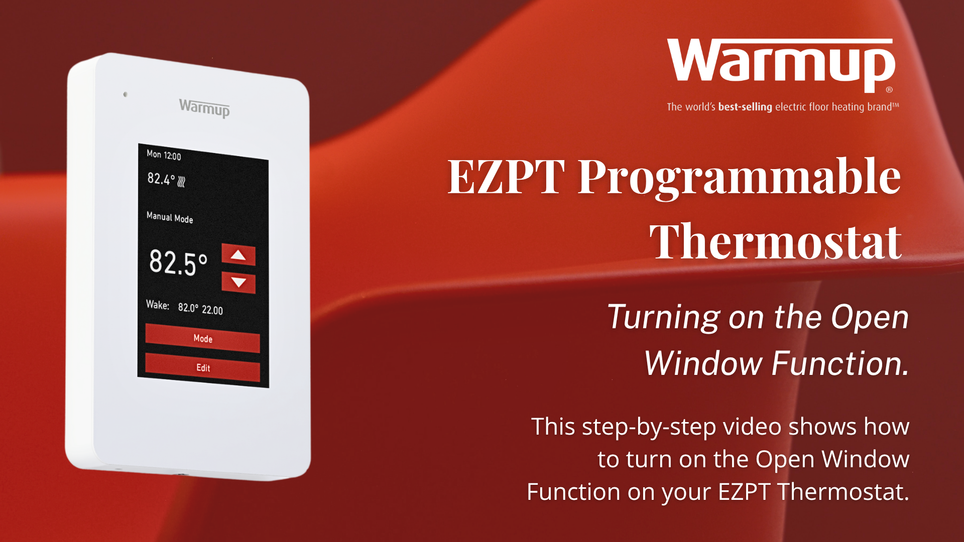 how to use the open window function on a Warmup EZPT Programmable Thermostat