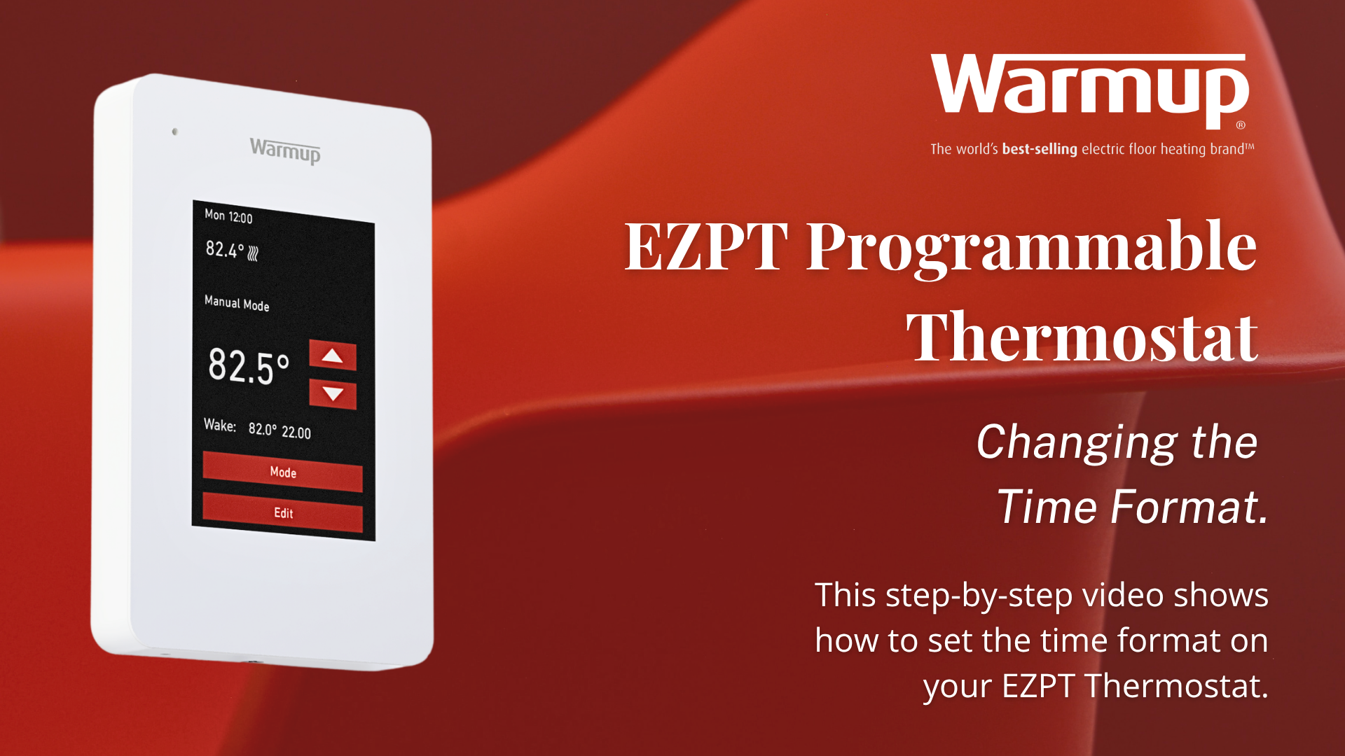 how to change the time format on a Warmup EZPT Programmable Thermostat