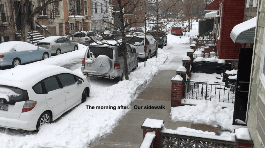 Sidewalk with radiant heating.