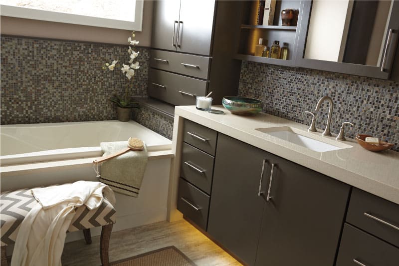 Stylish bathroom remodel with underfloor heating.