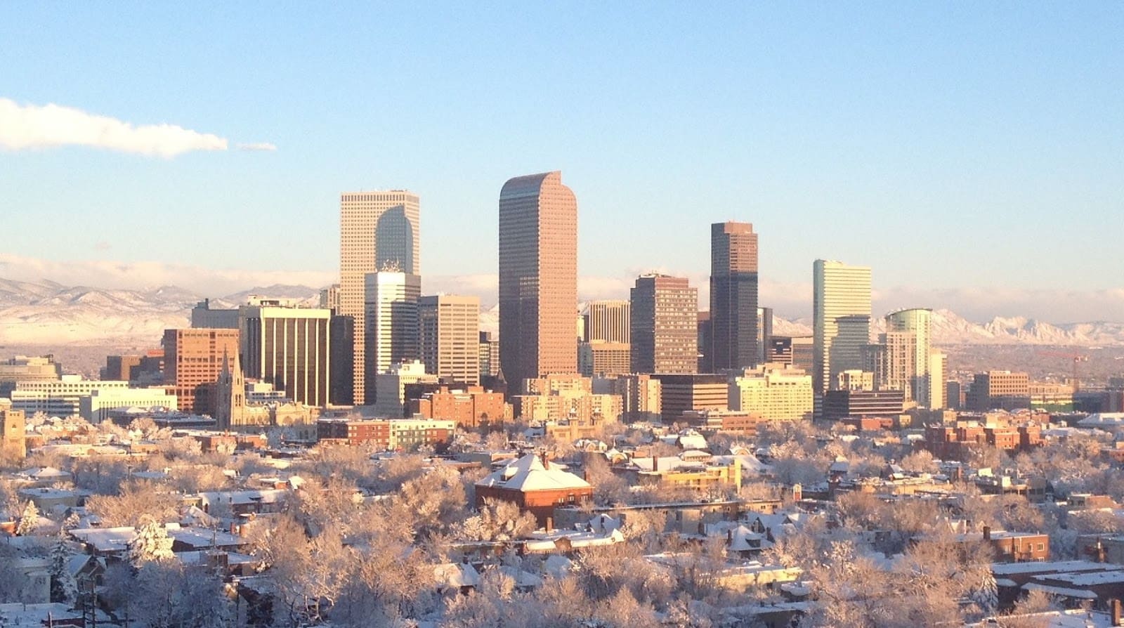 Denver skyline in Winter.