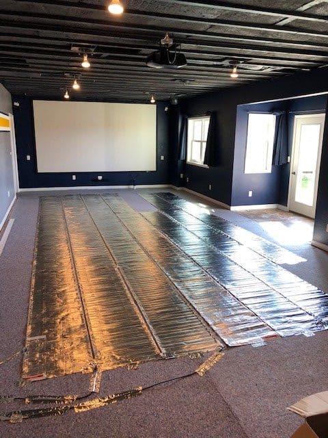 Basement with radiant heating