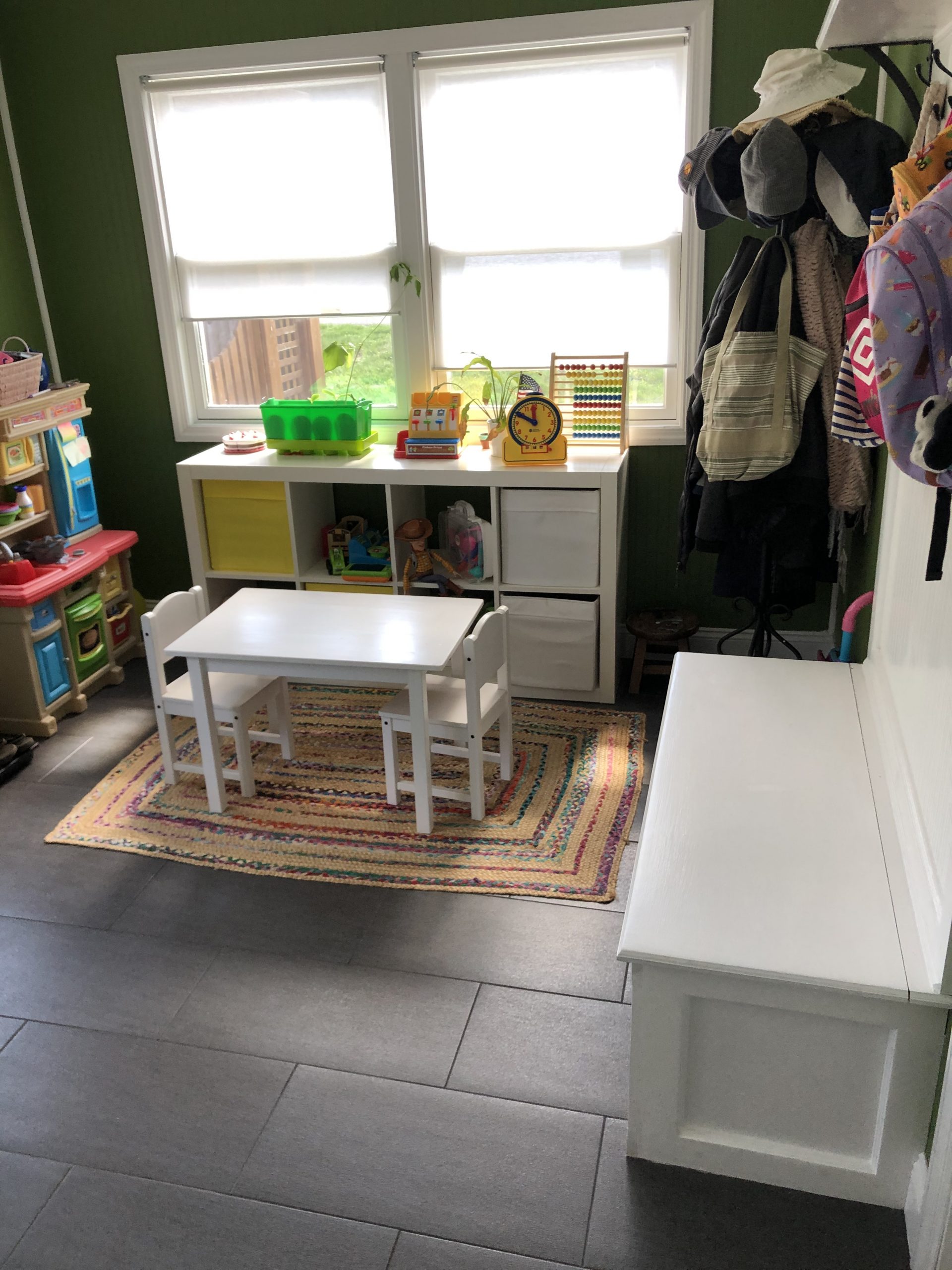 Mudroom with radiant heating