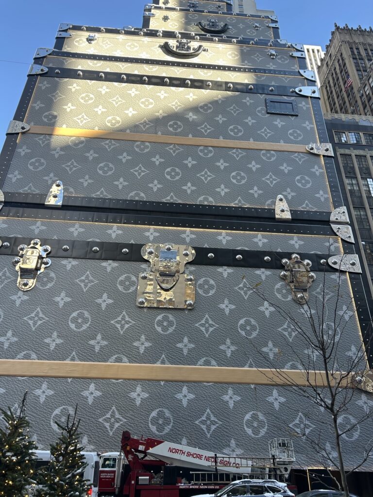 Louis Vuitton's store building luggage trunk exterior