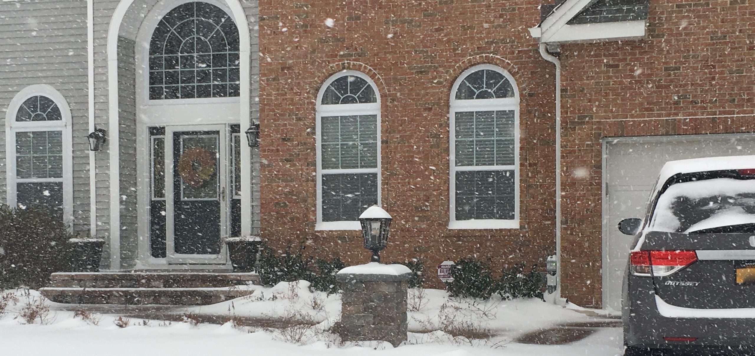 exterior of a house on a snowy day