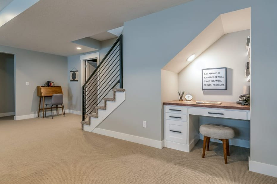 Basement with underfloor heating.