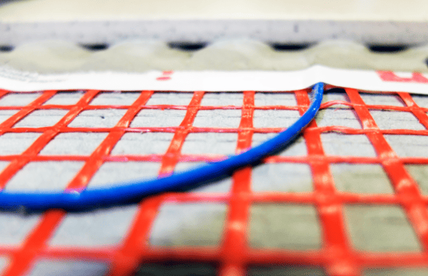 Warmup StickyMat radiant heating system.