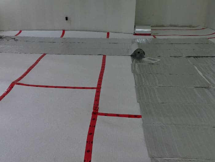 Radiant heating yoga installation
