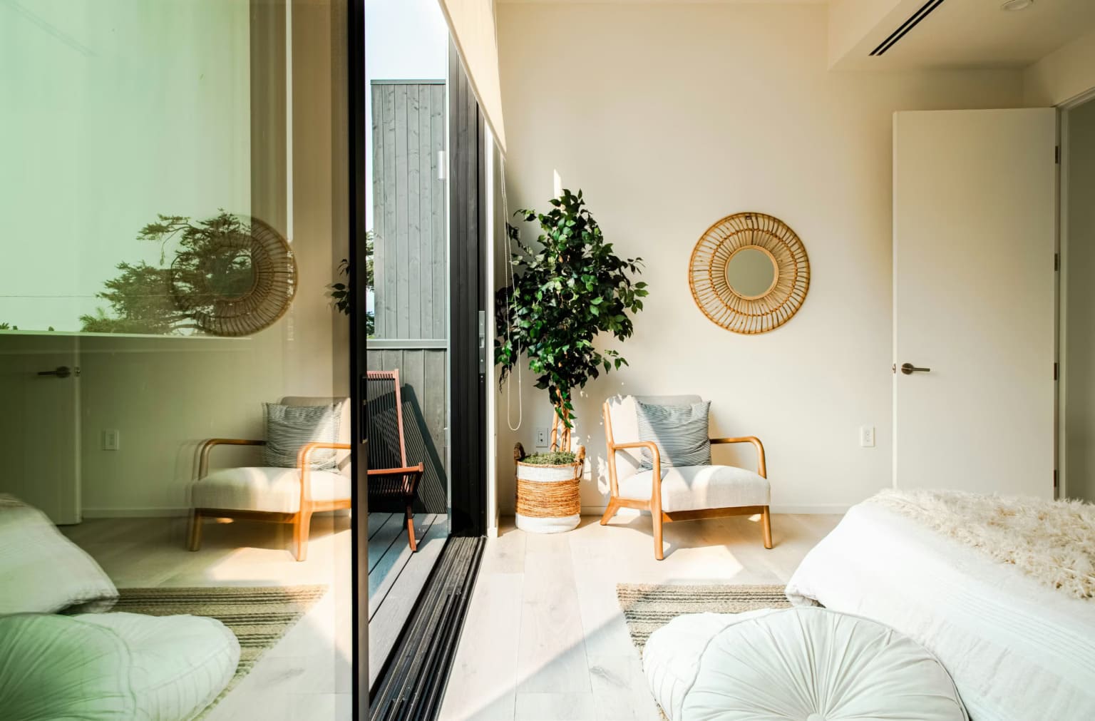 Living room with underfloor heating.