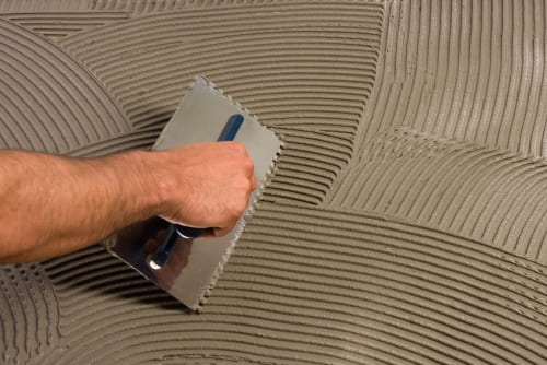 Thinset used to install a Warmup UFH system.
