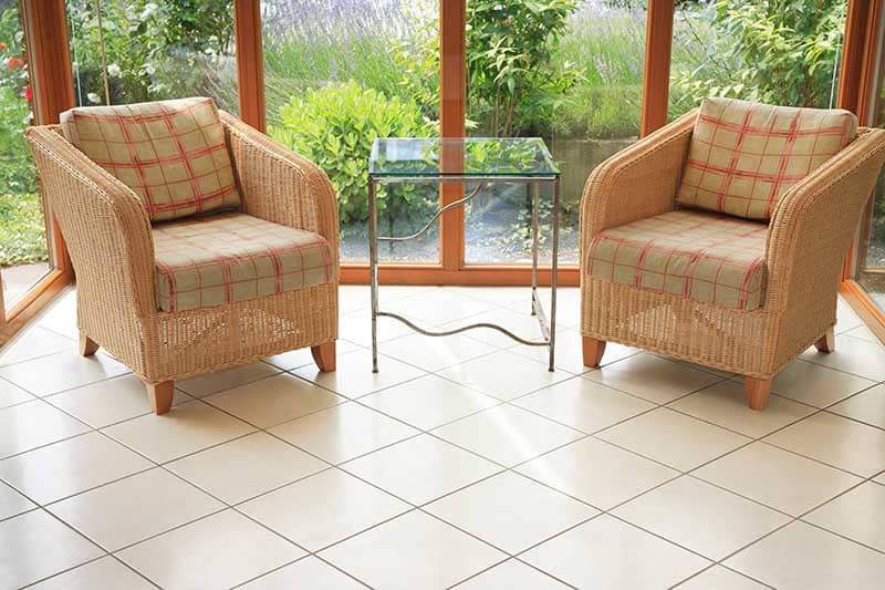 Sunroom with underfloor heating.