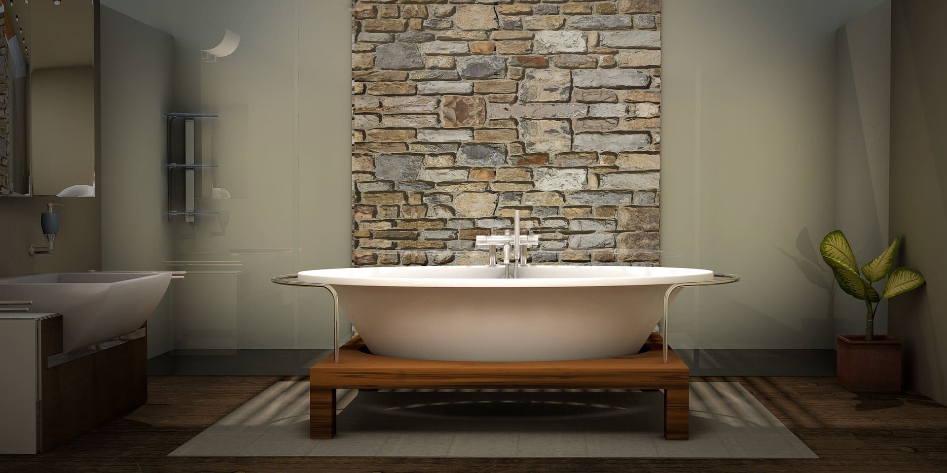 Bathroom with radiant underfloor heating.