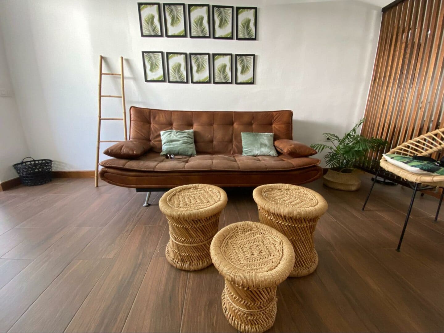 Living room with underfloor heating.