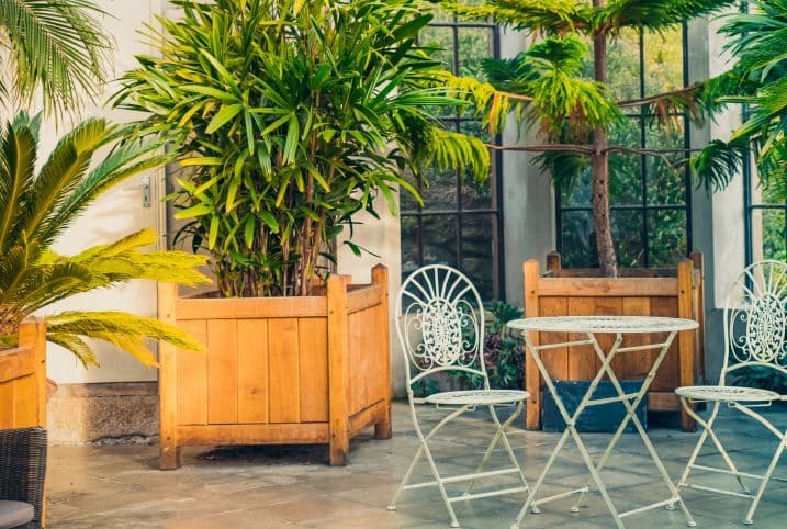 Patio with outdoor radiant heating.