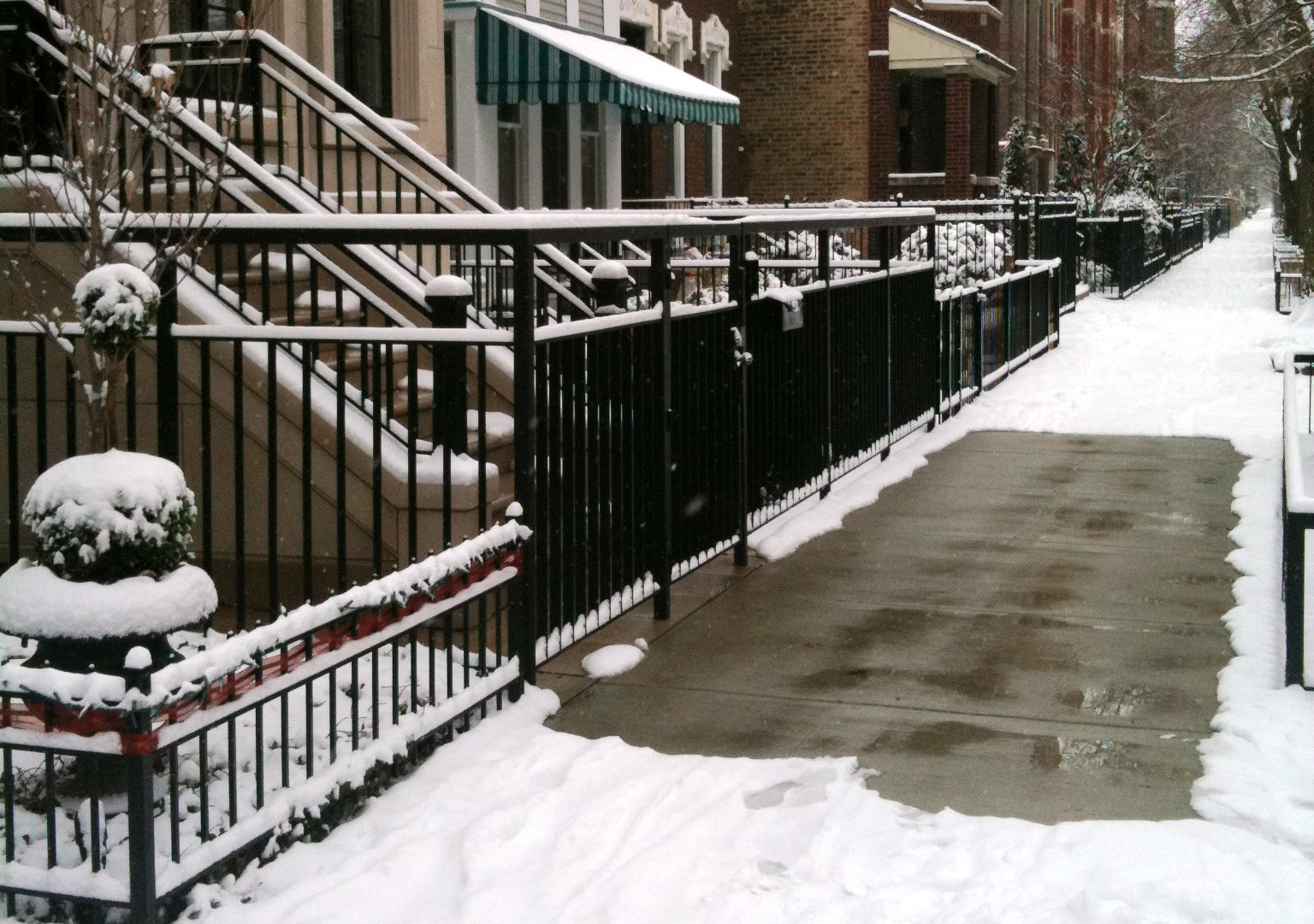 Walkway with snow melt solution.