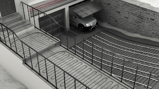 Driveway and walkway with Warmup snow melting solutions.