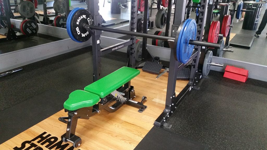 gym with bench press