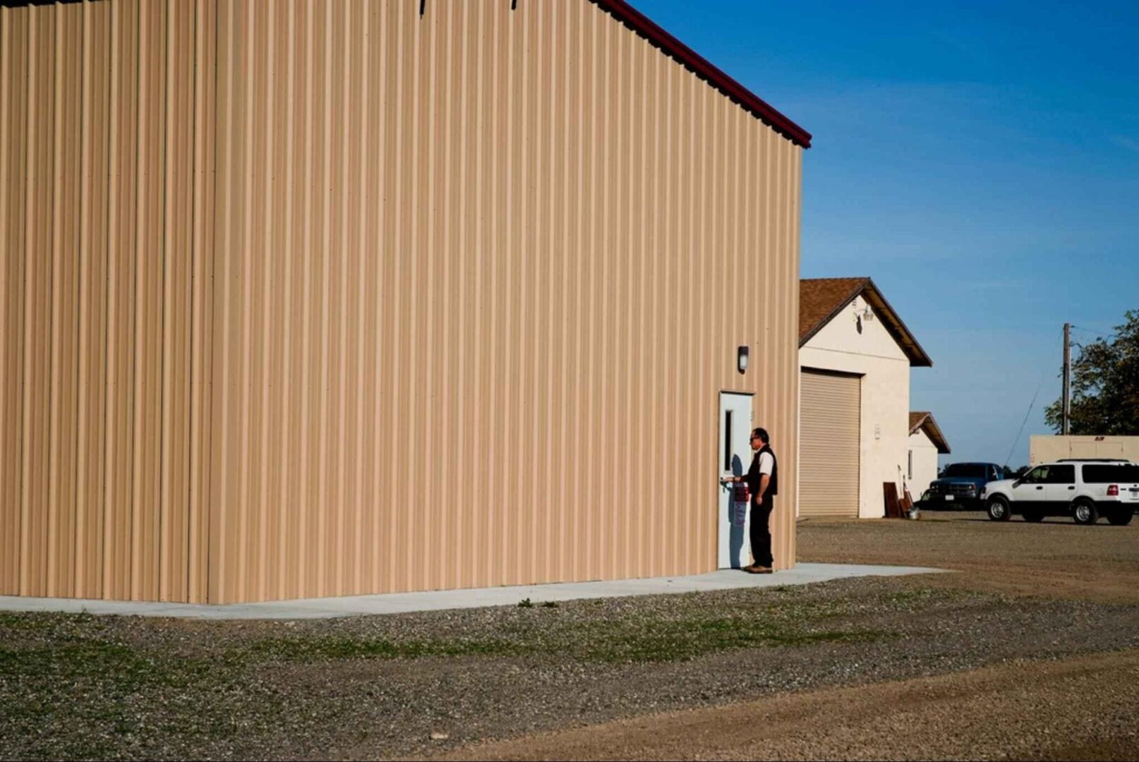 Pole barn exterior.