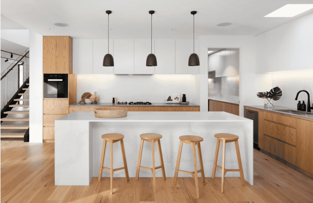 Kitchen with underfloor heating.