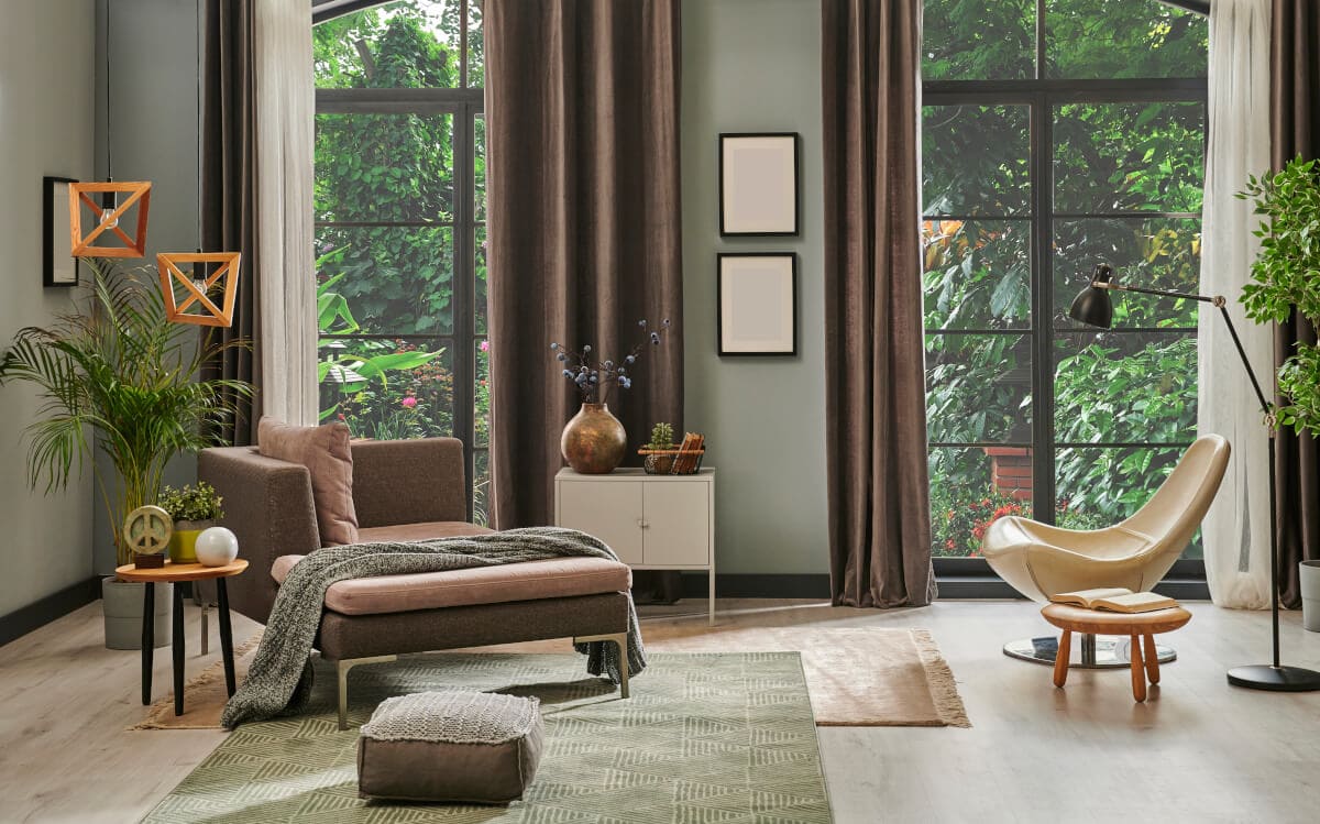 Modern living room with underfloor heating.