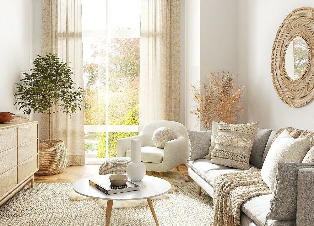 Living room with UFH.