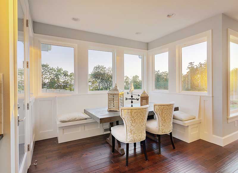 cozy dining area with hardwood floor