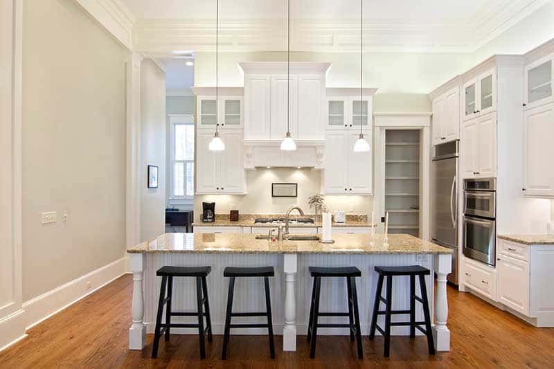 Kitchen with underfloor heating.