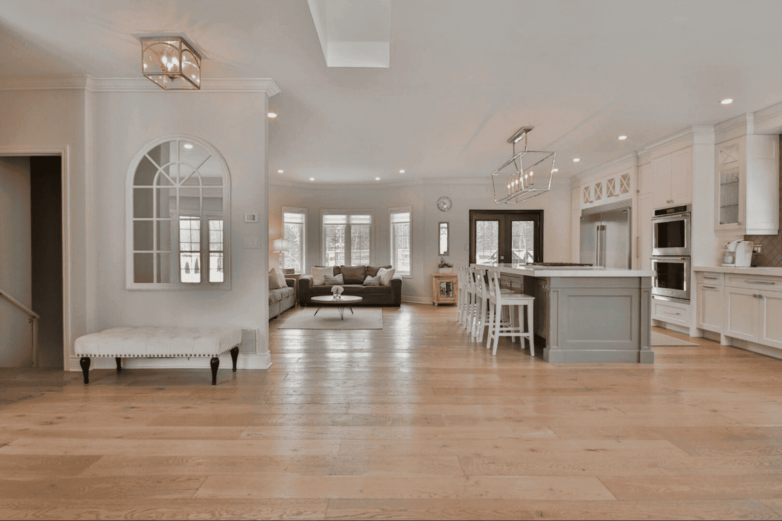 Living room with underfloor heating.