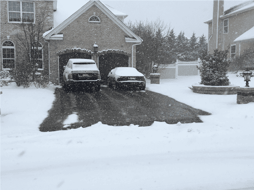 Driveway with a Warmup heated driveway system.