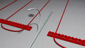 Loose heating cable installation rendering